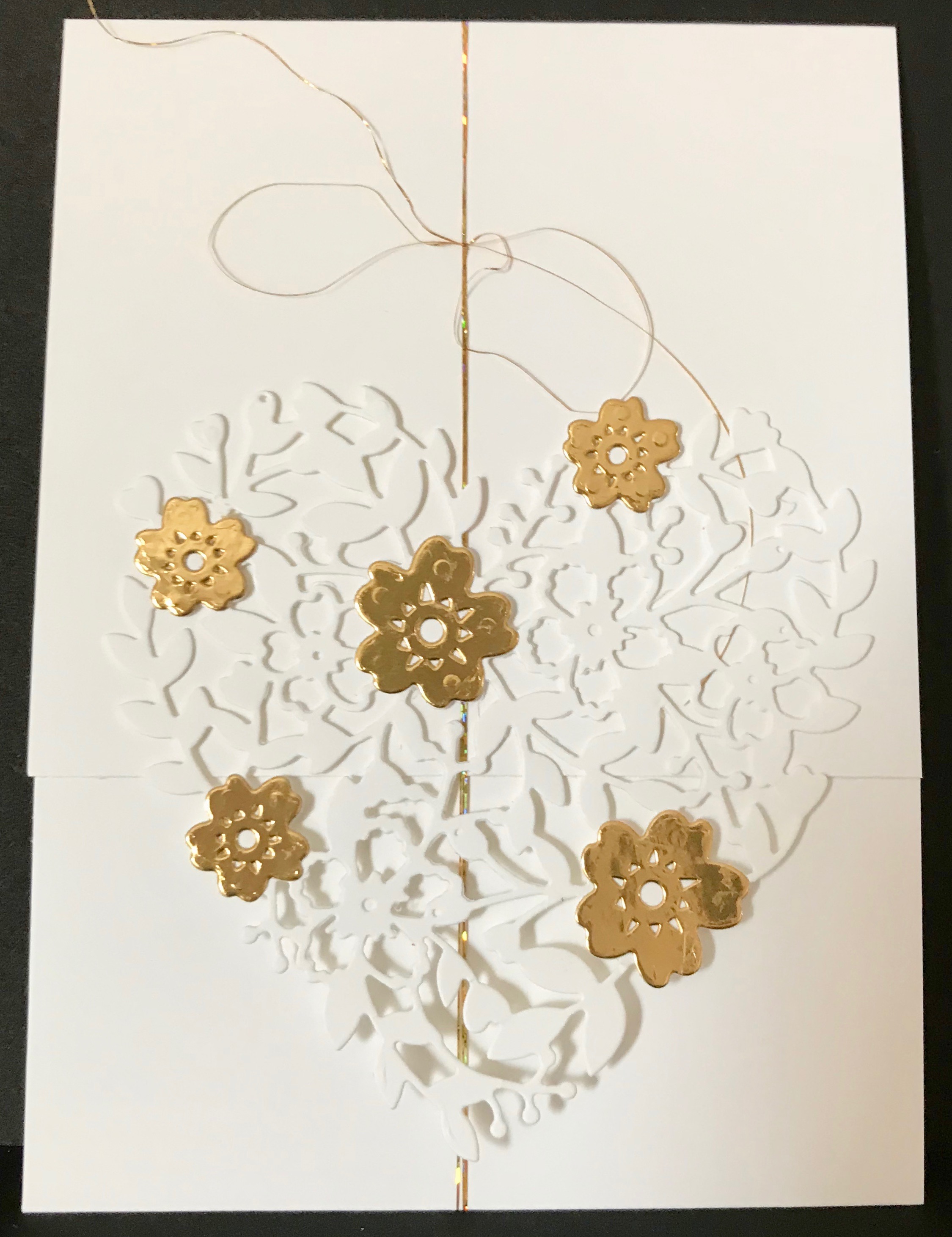 Heart with Gold Flowers
